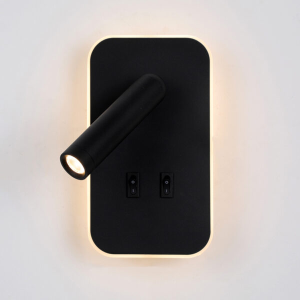 Wall lamp Lux Doria – LED wall lamp in black and aluminum
