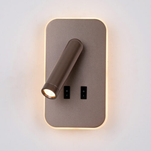 Wall lamp Lux Doria – LED wall lamp in coffee and aluminum