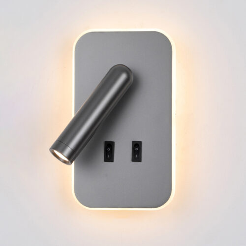 Wall lamp Lux Doria – LED wall lamp in grey and aluminum