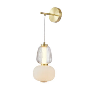 Pendant lamp Lux Eris – modern pendant lamp in sandblasted gold with shine and metal alloy